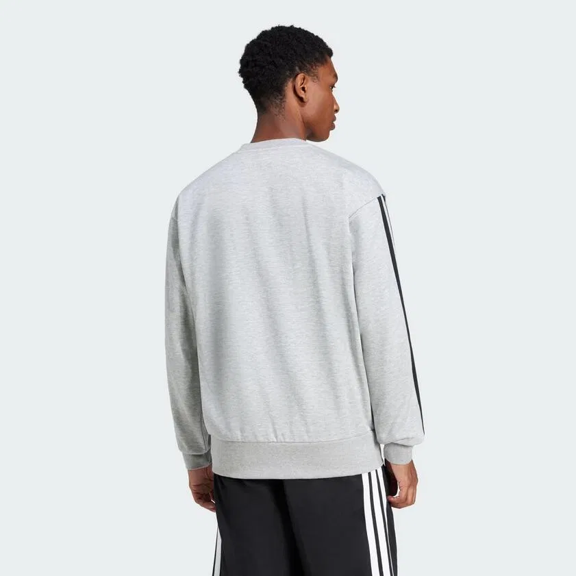 Мужской свитшот с длинным рукавом adidas Essentials 3-Stripes Fleece, Grau — фото 2