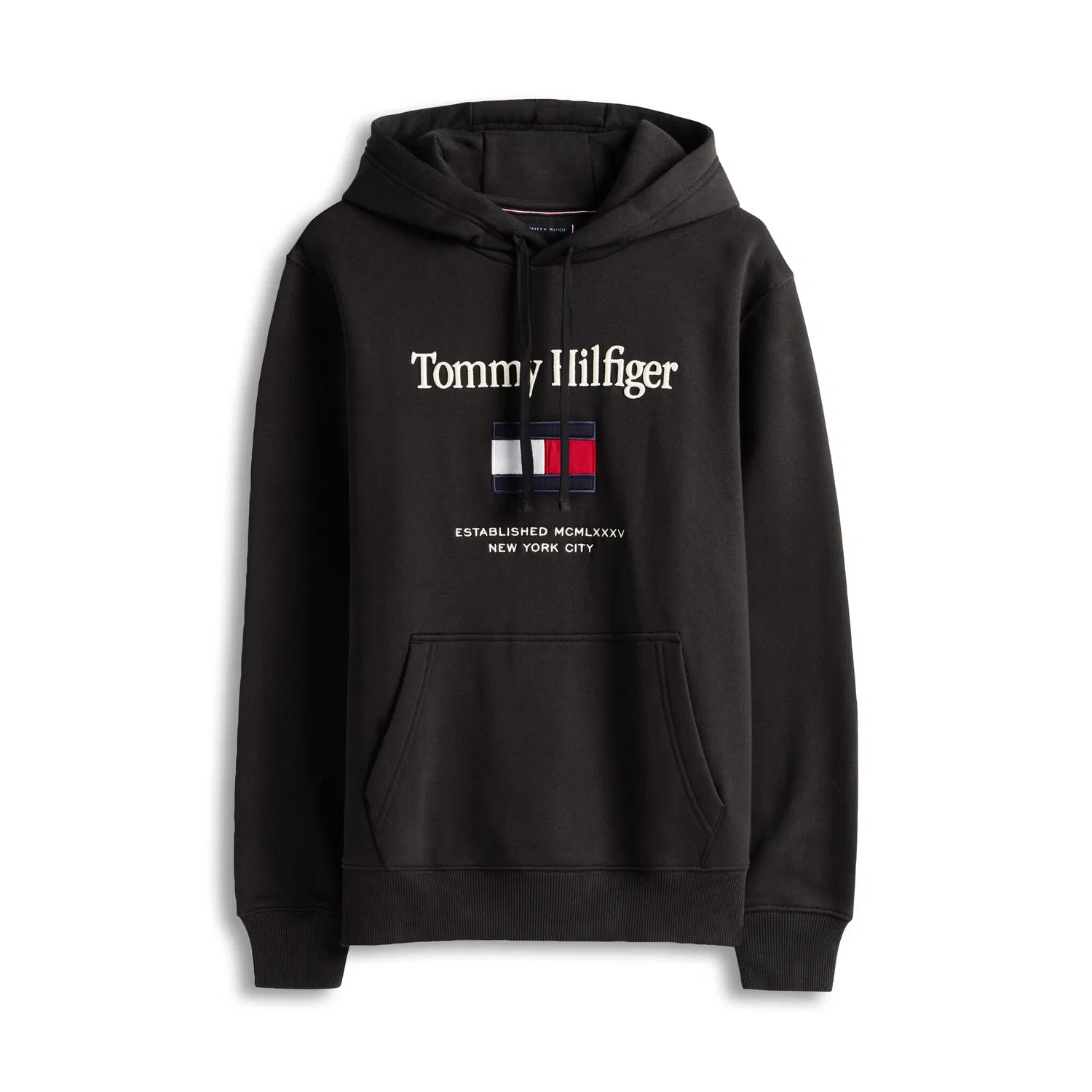 Мужской худи с вышивкой Tommy Hilfiger, Black — фото 4