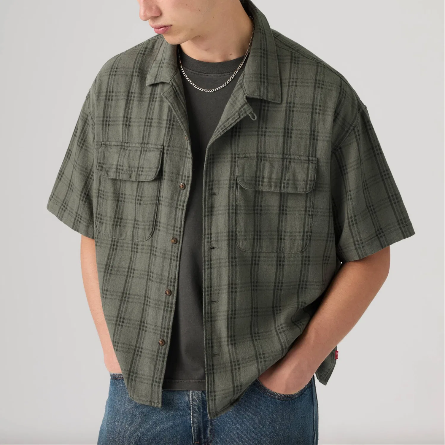 Мужская рубашка Levis, Green — фото 4