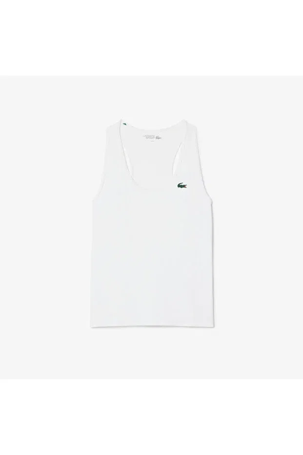 Футболка женская Lacoste White без рукавов — фото 4
