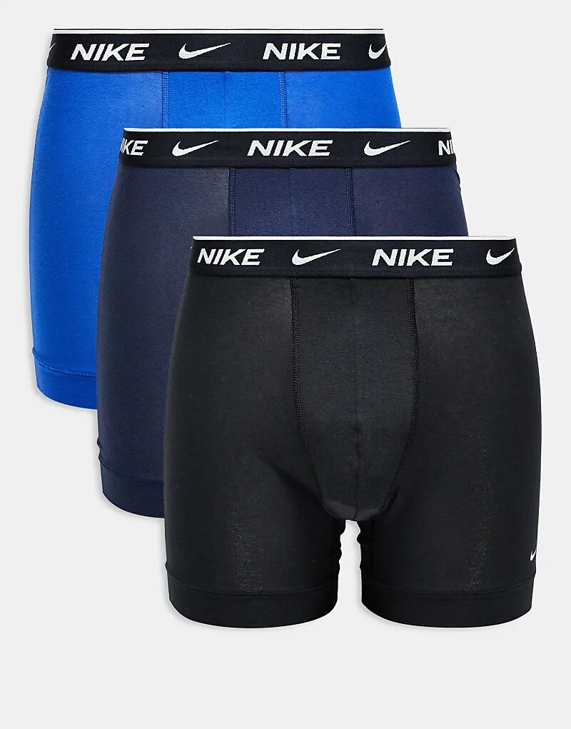 

Комплект из 3 трусов-боксеров Nike Everyday Cotton Stretch черного и синего цветов