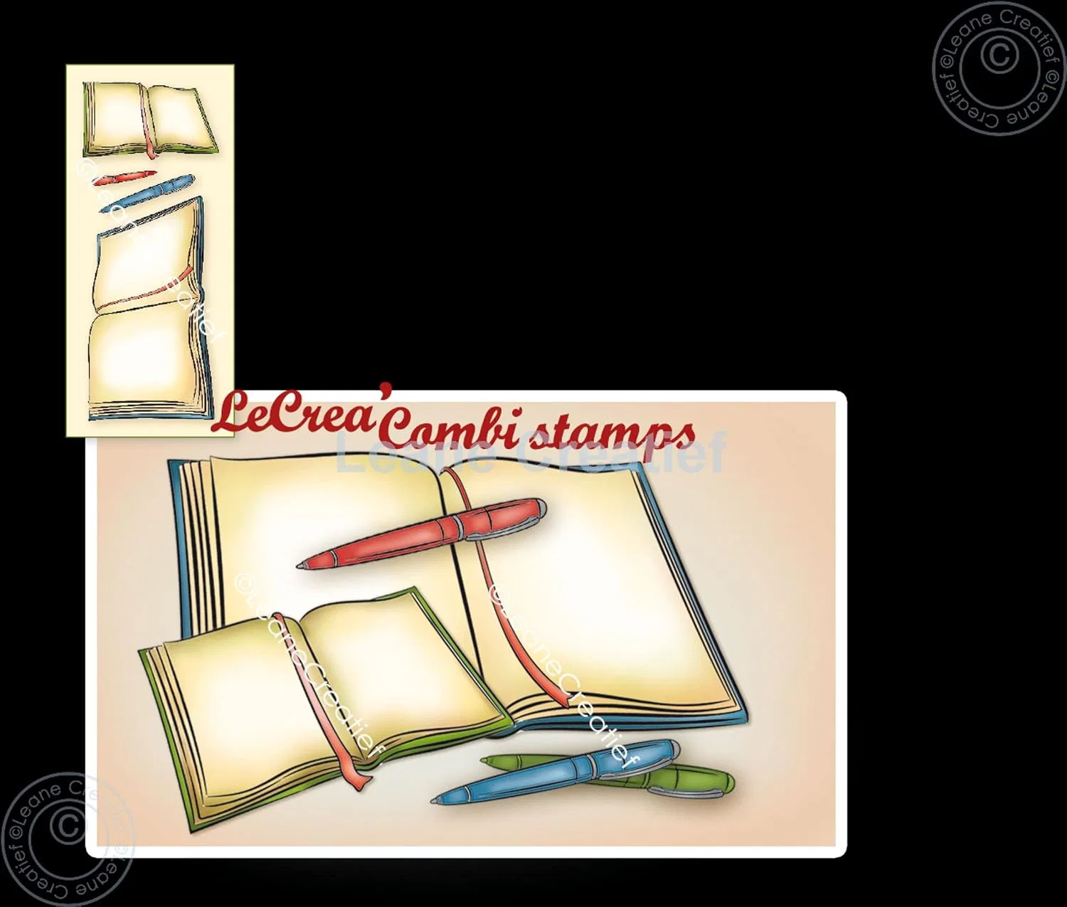 Силиконовый комбинированный штамп Open Book, Leane Creatief