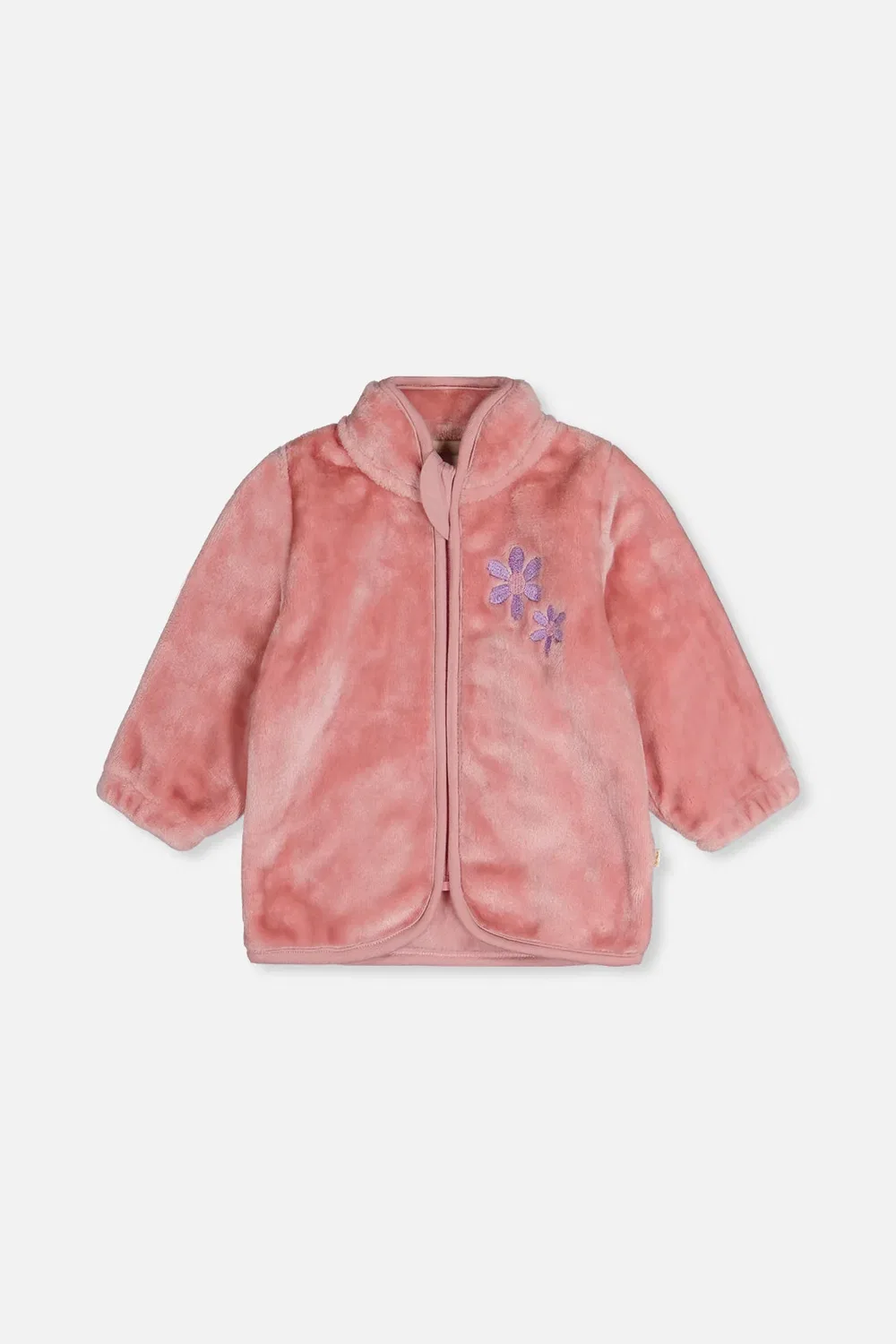 Детская куртка с цветочной вышивкой Plush Jacket Deux par Deux, Dusty Pink