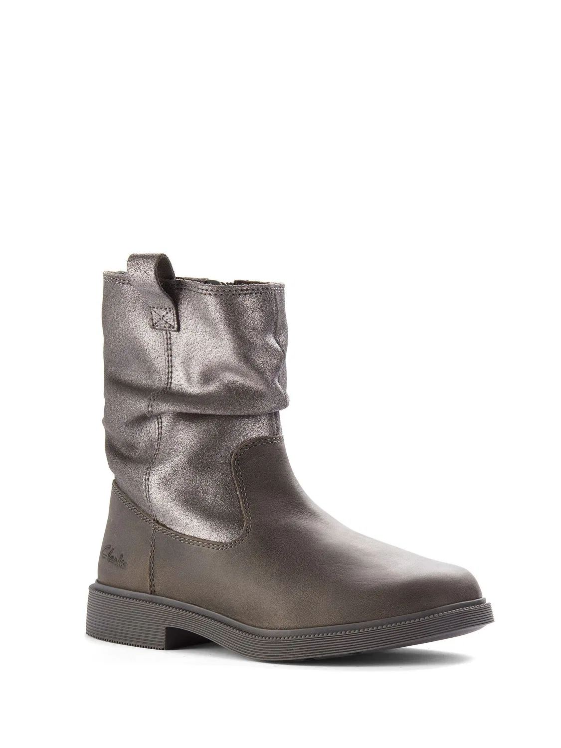 Ботинки детские Clarks Oaklyn Top K, кожаные, черные — фото 3
