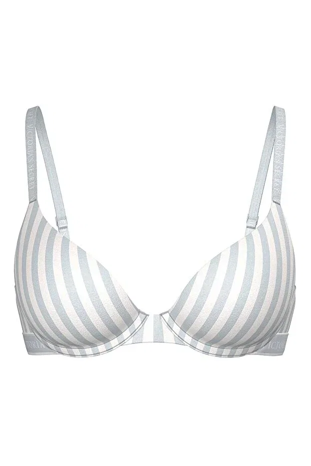 Женский бюстгальтер хлопковый Cotton Perfect Shape Push-Up Bra Victoria'S Secret, Gray Fog — фото 3