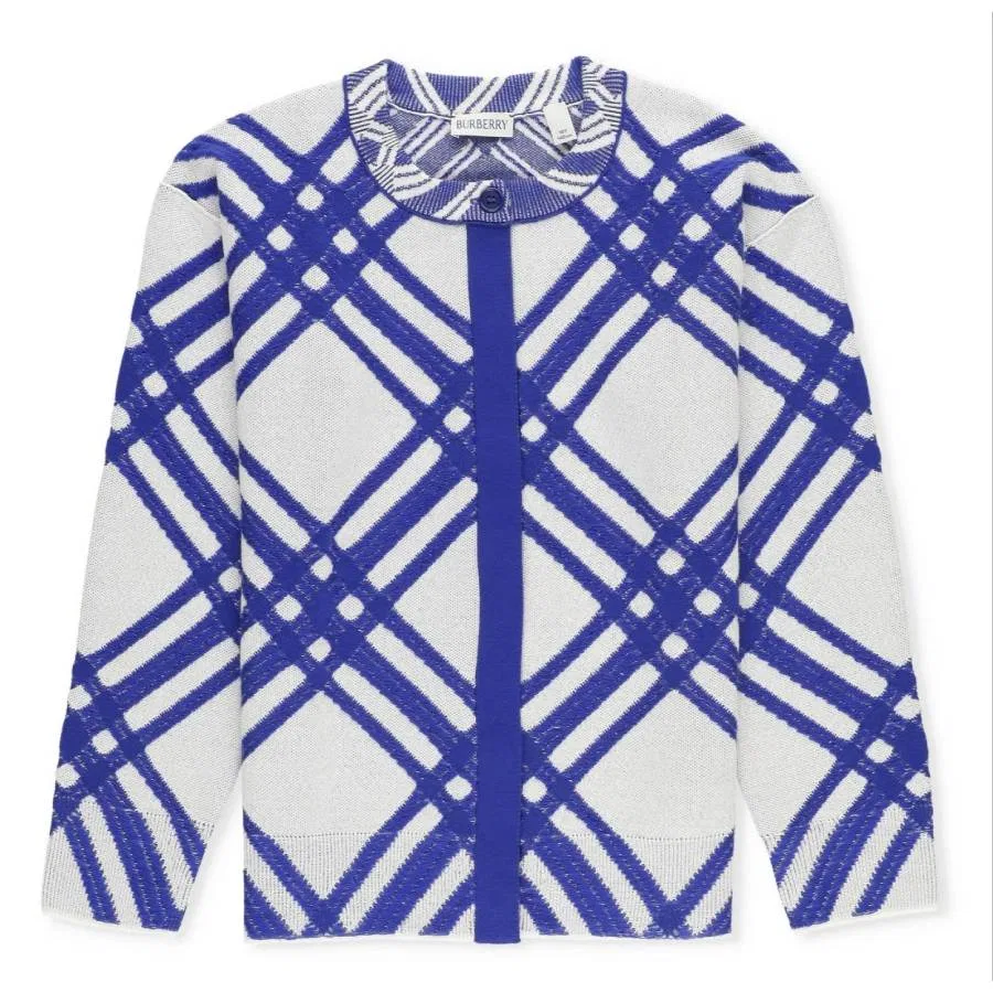 Кардиган из шерсти Kids Heloise Check Burberry, Salt Ip Check