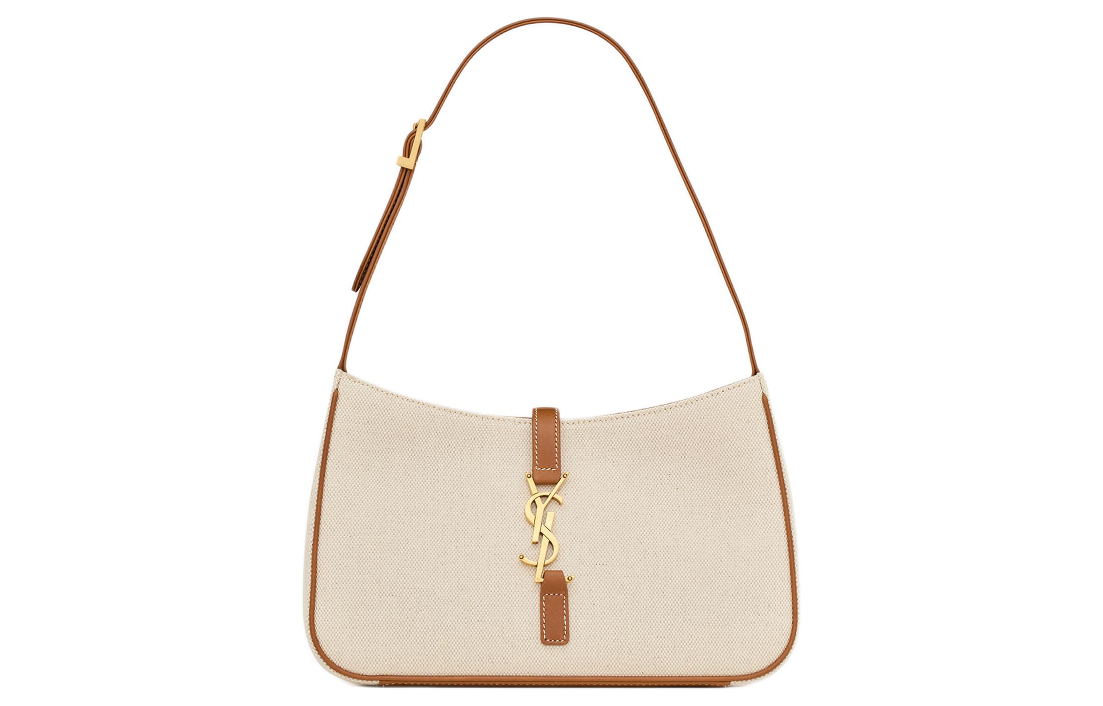 

SAINT LAURENT Сумка через плечо LE5A7 Canvas With Leather, женская, цвет taupe и brick red