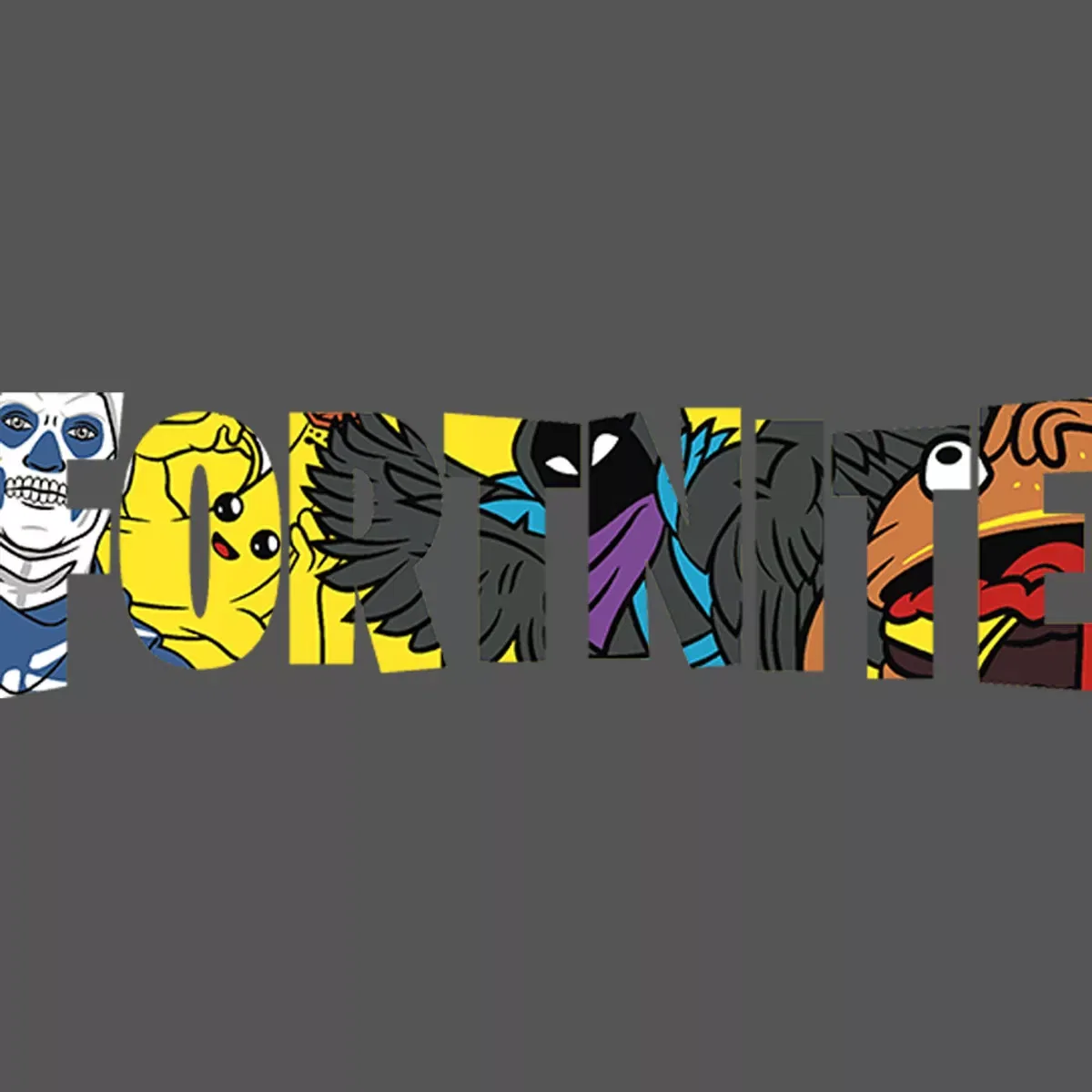 Детская футболка с принтом Fortnite Logo Character Fill Fortnite, Black — фото 2