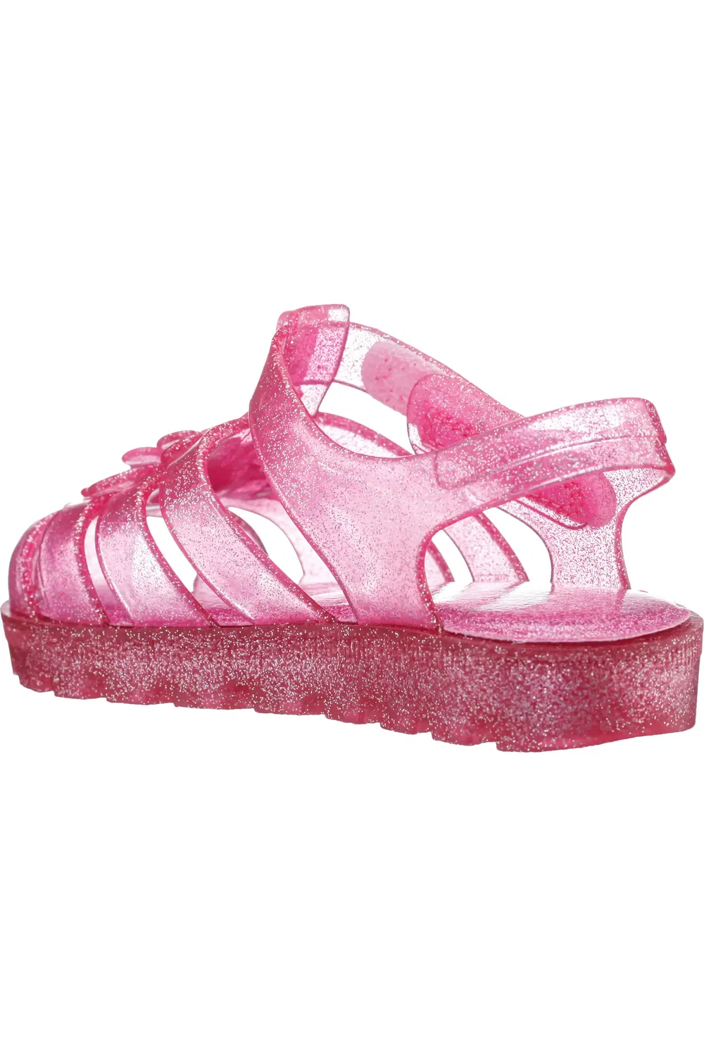 Сандалии детские водонепроницаемые с цветочным аппликацией Pink Glitter Jelly Nina — фото 2