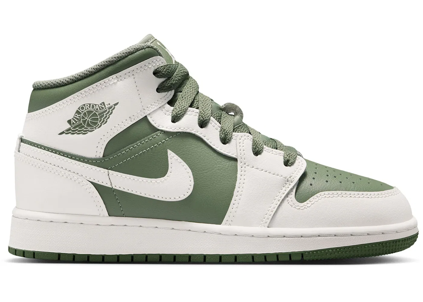 Детские кроссовки Lifestyle Jordan 1 Mid, Summit White/Vintage Lichen