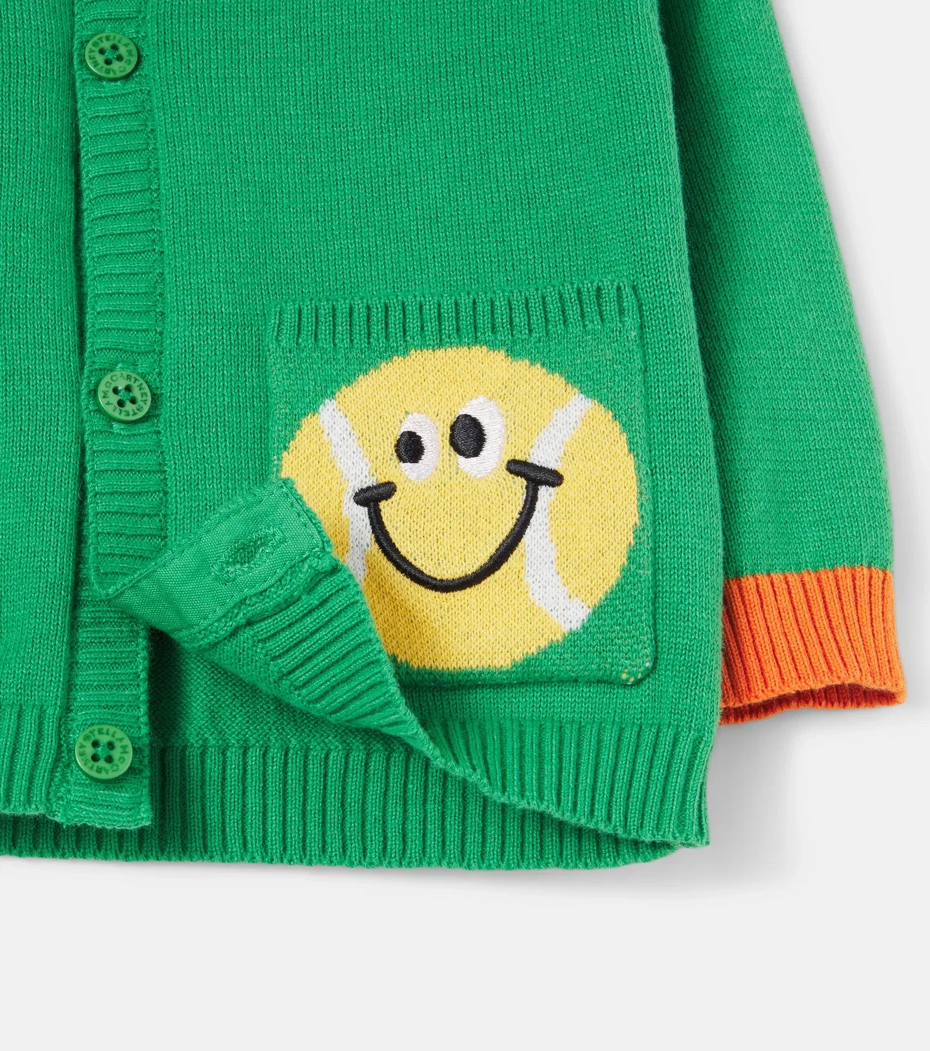 Детский кардиган с вышивкой Stella Mccartney Kids, зеленый — фото 3