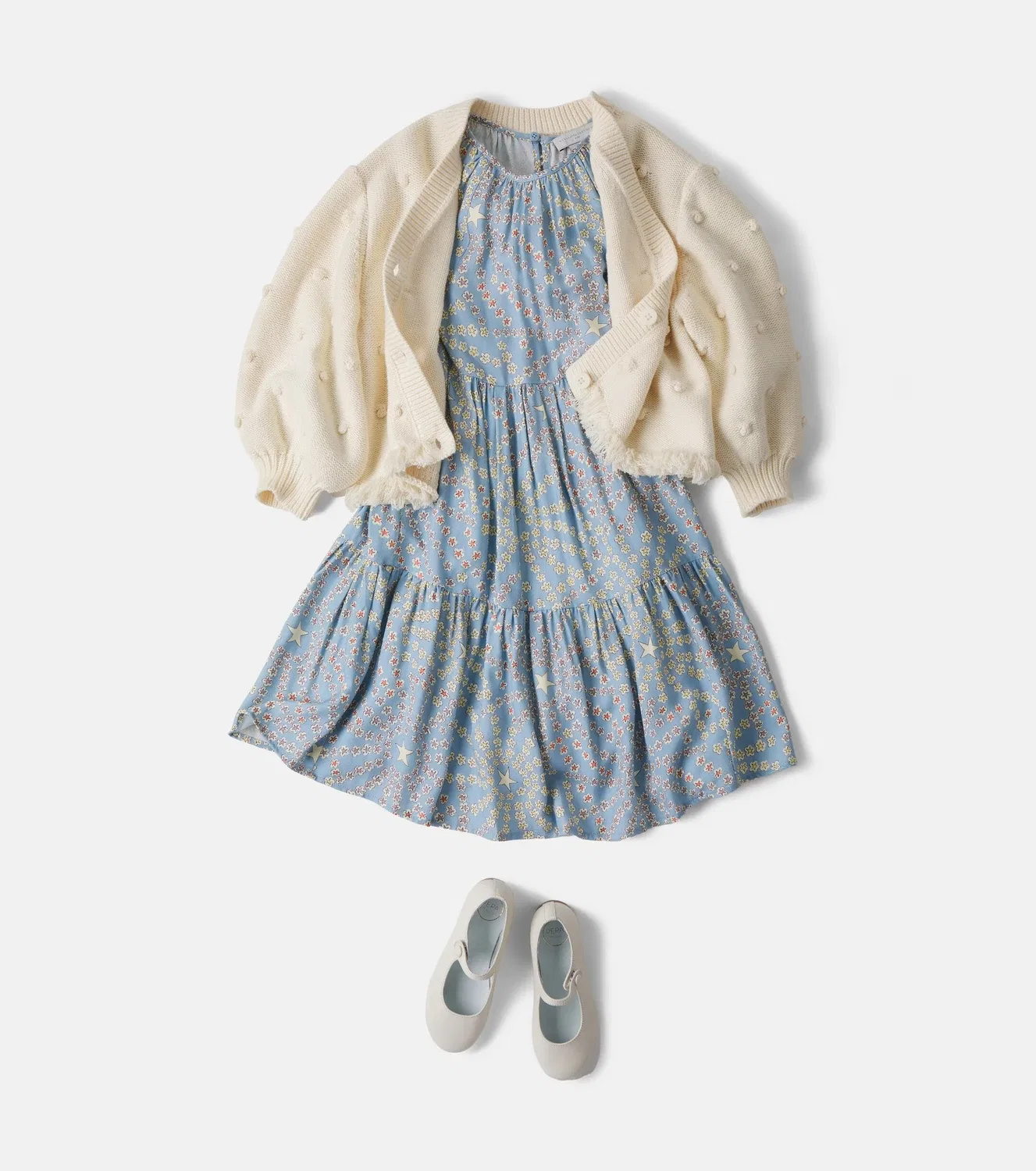 Нарядное платье с принтом Stella Mccartney Kids, синий — фото 2
