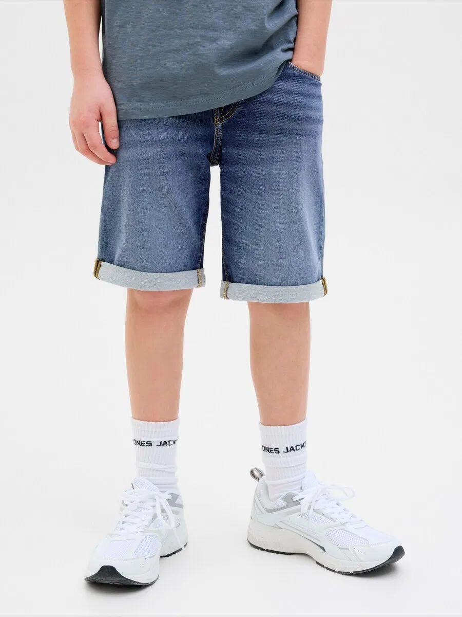 Джинсовые шорты Jack & Jones Junior Regular 'JJIRick JJIcon' синего цвета — фото 3