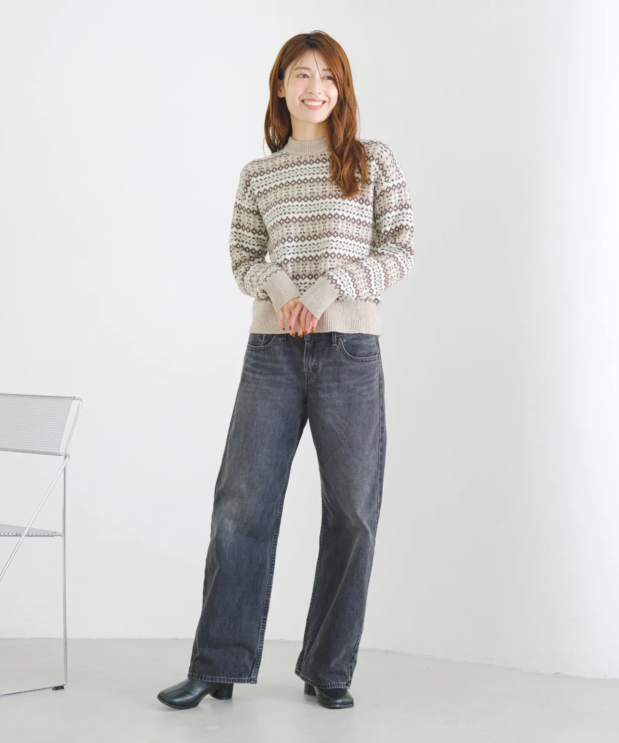 Женский свитер с принтом Fair Isle Levi's, Brown — фото 3