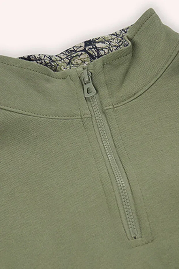 Детская кофта для девочек на молнии с длинным рукавом Panço, Khaki — фото 4
