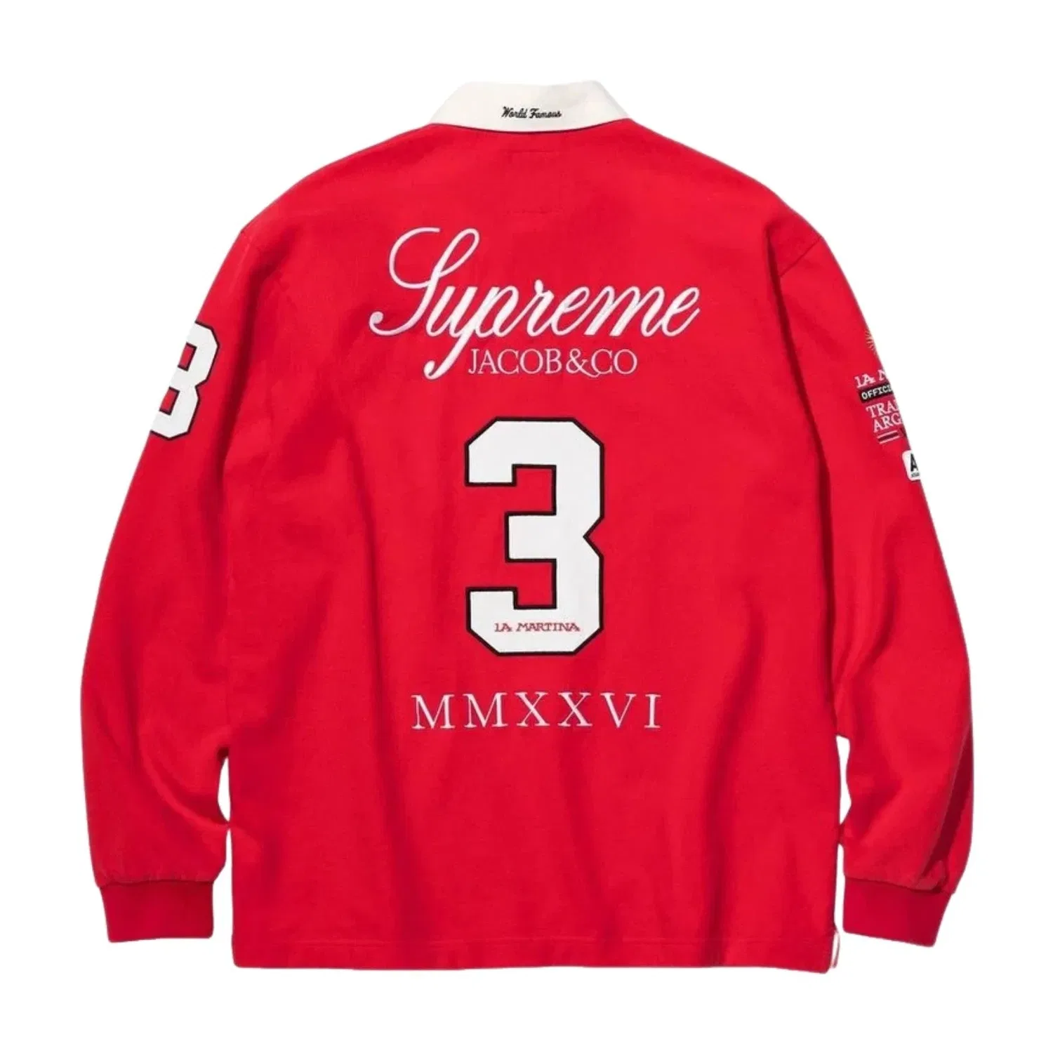 Мужская футболка с коротким рукавом Supreme x La Martina SS26 Rugby Red, красный — фото 2