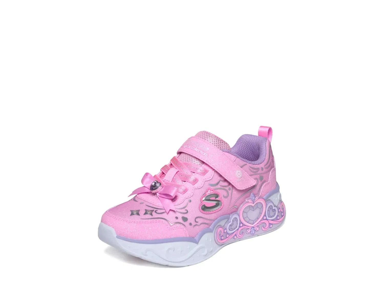Кроссовки со светодиодной подсветкой Princess Steps Skechers, розовый — фото 2