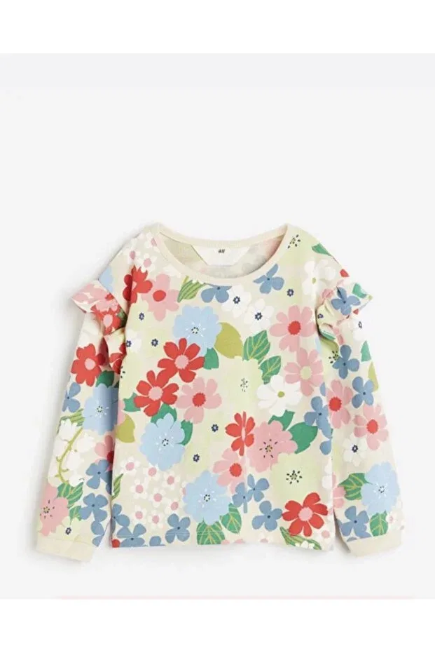 Детские свитшот для девочек с принтом floral printed Generic Brands, Colored