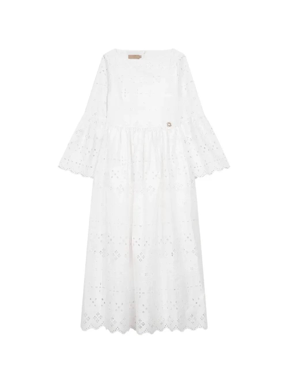 Платье с рукавами-колокольчиками Elie Saab Junior, бежевый