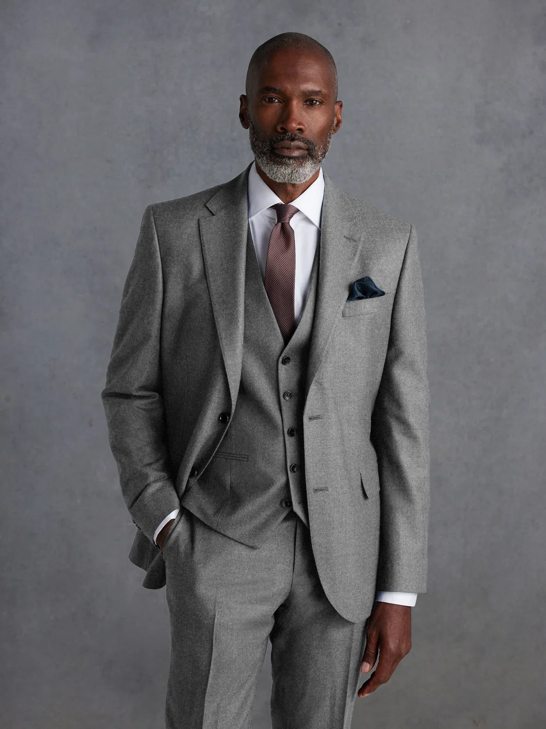 Пиджак Slim Fit, фланелевый, Signature Zignone Next, серый