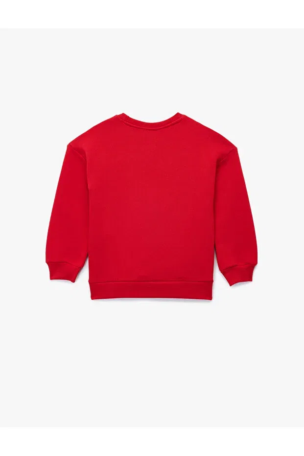 Детские свитшот для девочек с принтом Atatürk Printed Koton, Red — фото 2