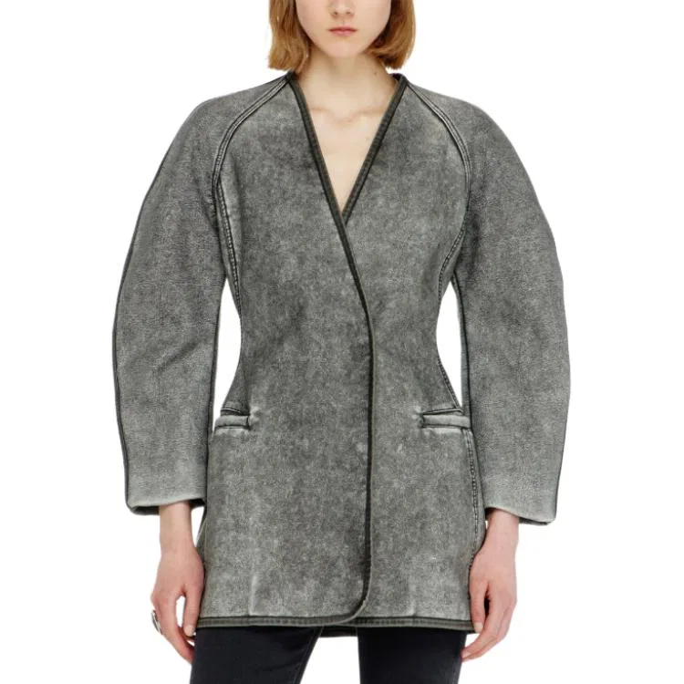 Женская куртка с V-образным вырезом Gray V Neck, DIESEL, Gray — фото 4