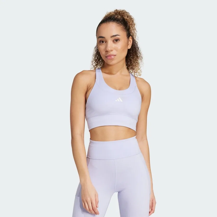 Спортивный бюстгальтер средней поддержки с карманами Run Pocket Medium Support Bra adidas, Фиолетовый