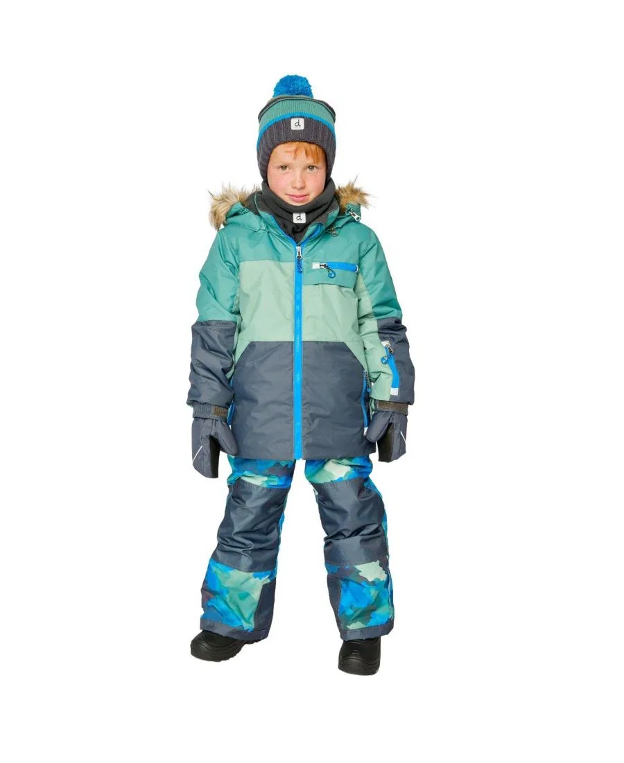 Детский комплект из куртки и снежных брюк с камуфляжным принтом Deux par Deux, Blue Camouflage — фото 4
