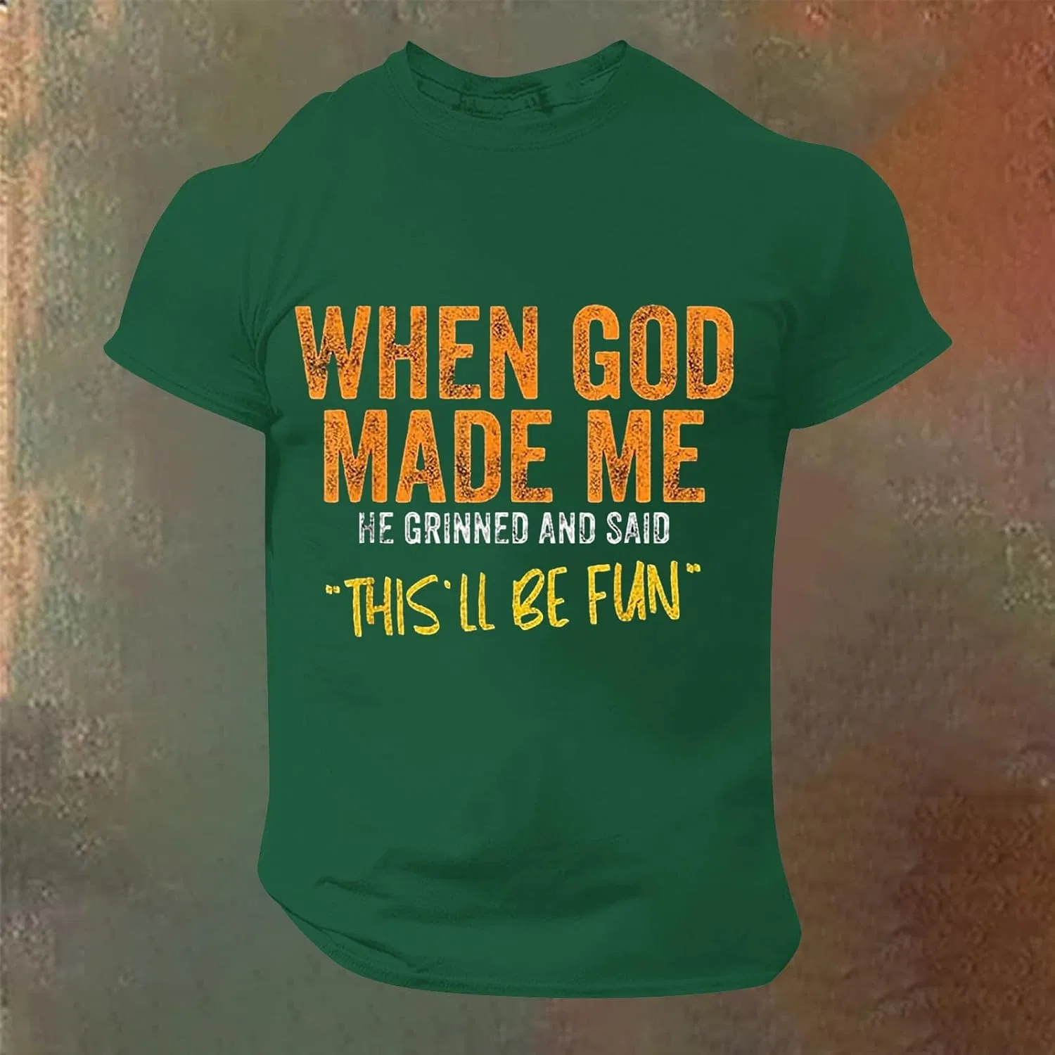 Мужская футболка с принтом Religious Quote, Dark Green — фото 3