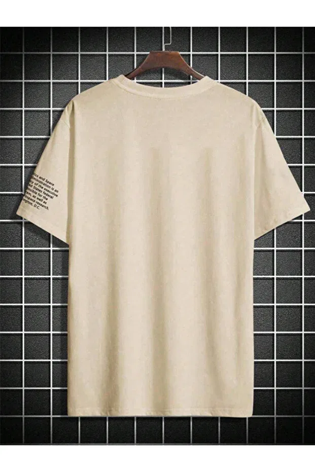 Детская футболка оверсайз с принтом NASA Special Printed Oversize Cotton Crew Neck Revasser, Beige — фото 3