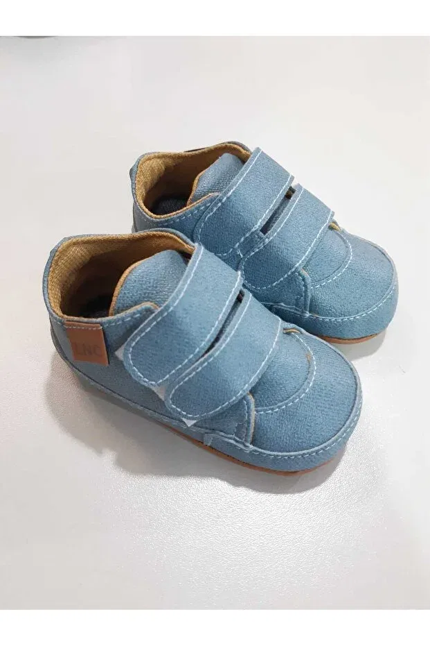 Детские домашние туфли для девочек с липучкой Sönmez Baby, Blue — фото 2