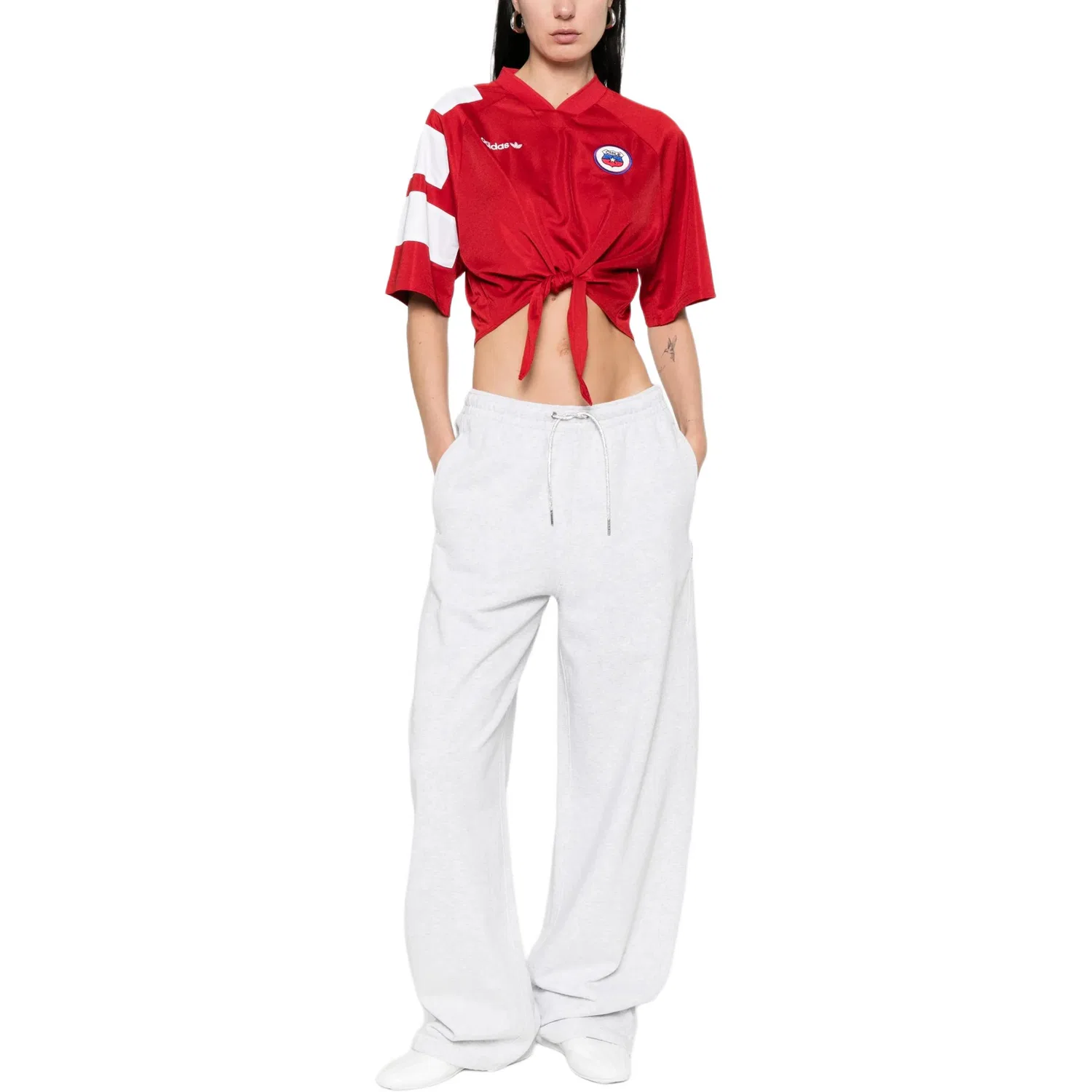 Женские спортивные штаны из трикотажа с длинным рукавом Alexander Wang, Light Heather Gray — фото 3