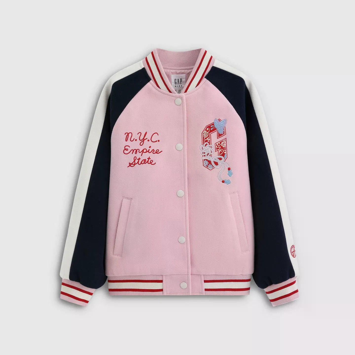 Детская бейсбольная куртка GAP, Pink — фото 3