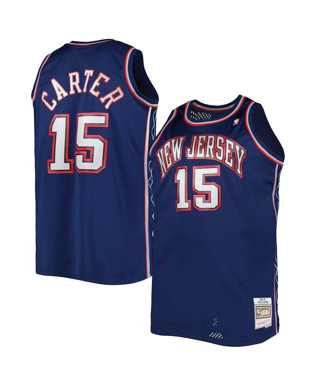 

Мужская футболка vince carter navy new jersey nets big and tall hardwood classics 2006-07 swingman jersey Mitchell & Ness, синий