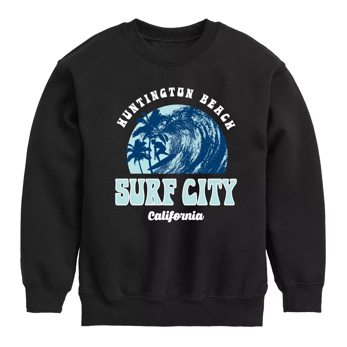 Детское худи с принтом Surf City Instant Message, Black