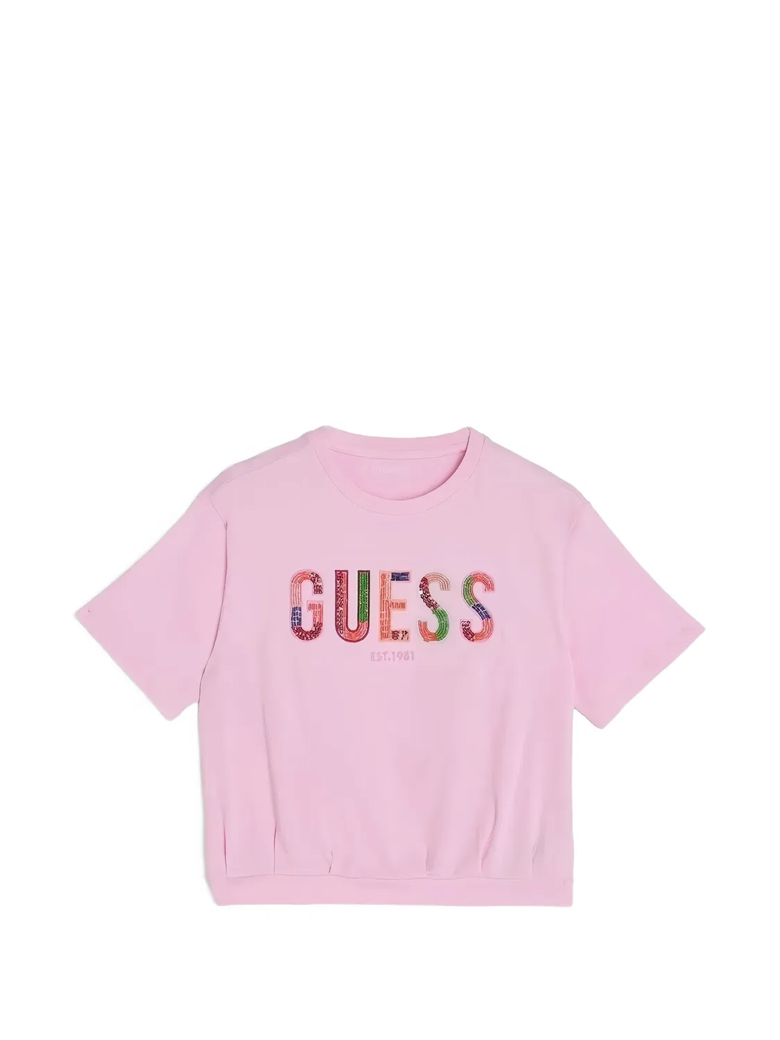 Свободная футболка оверсайз с коротким рукавом Guess Usa, розовый