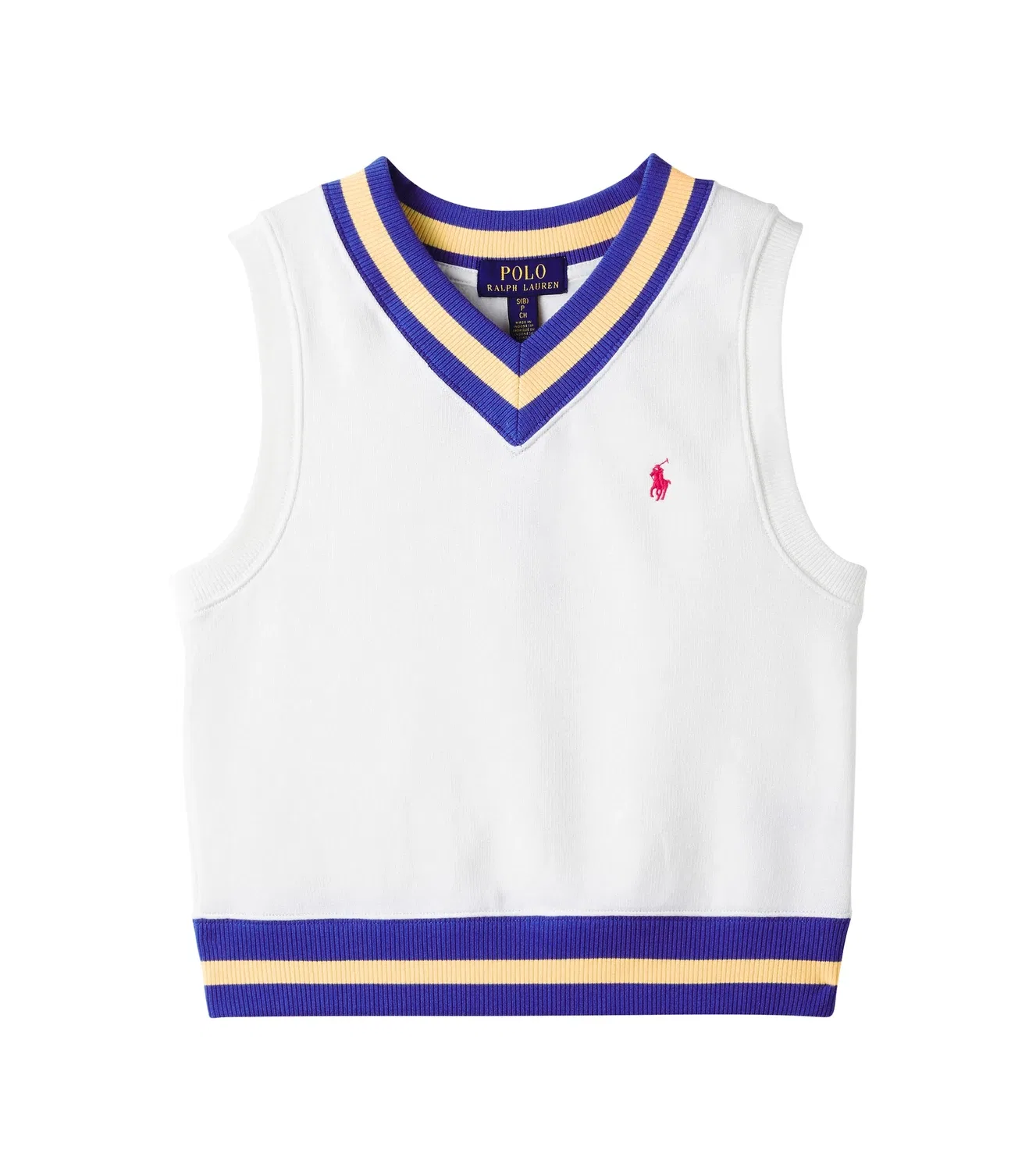 Жилет из флиса на основе хлопка Polo Ralph Lauren Kids, белый
