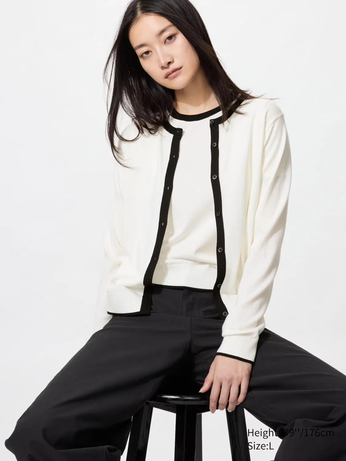 Кардиган Uniqlo, с защитой от ультрафиолета, кремовый