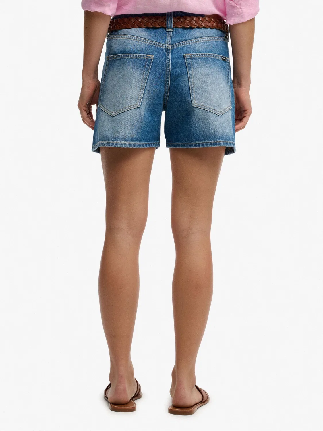 Шорты джинсовые Superdry Mid Rise, Mid Wash — фото 3