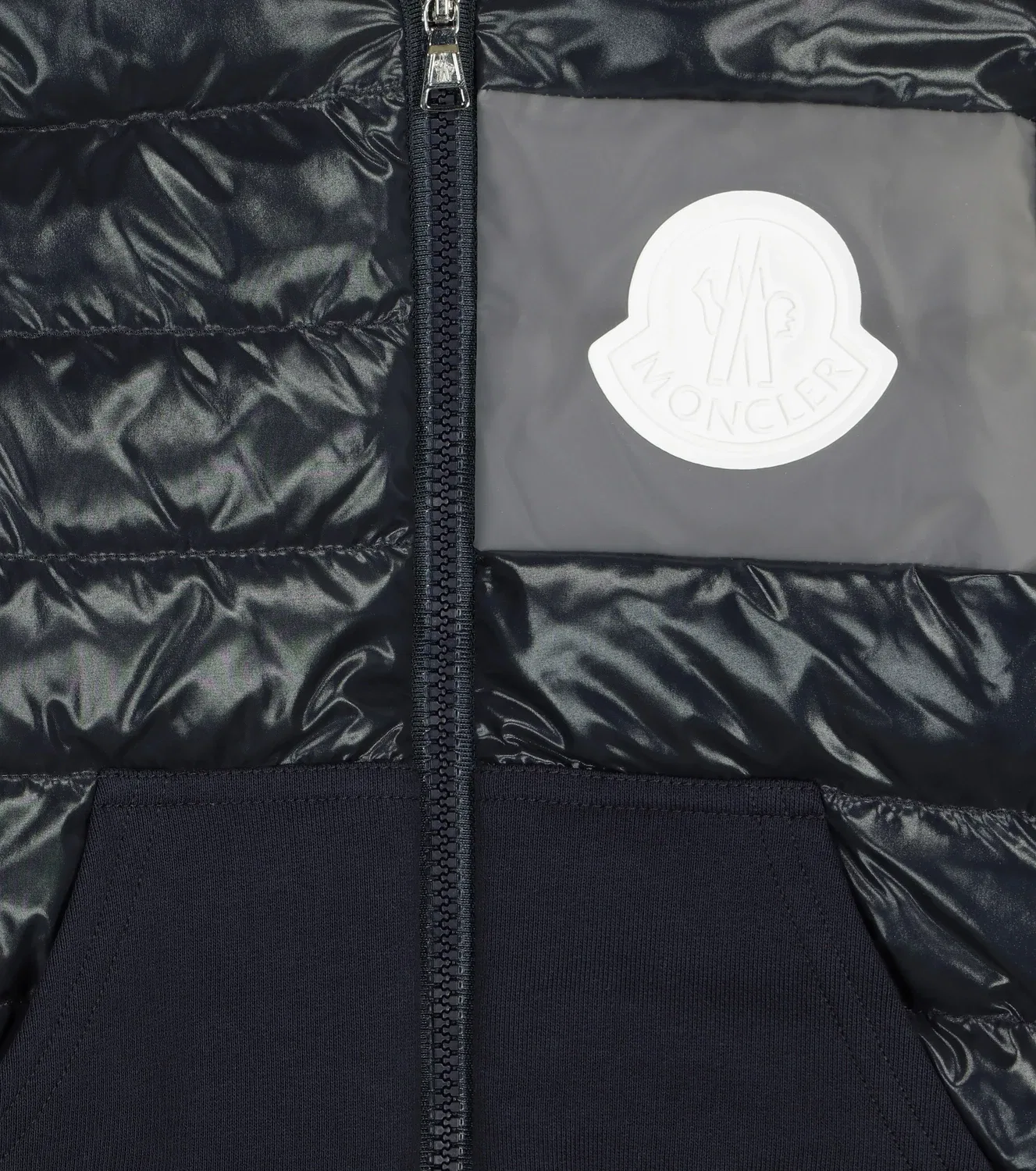 Стеганая пуховая толстовка с капюшоном Moncler Enfant, синий — фото 3