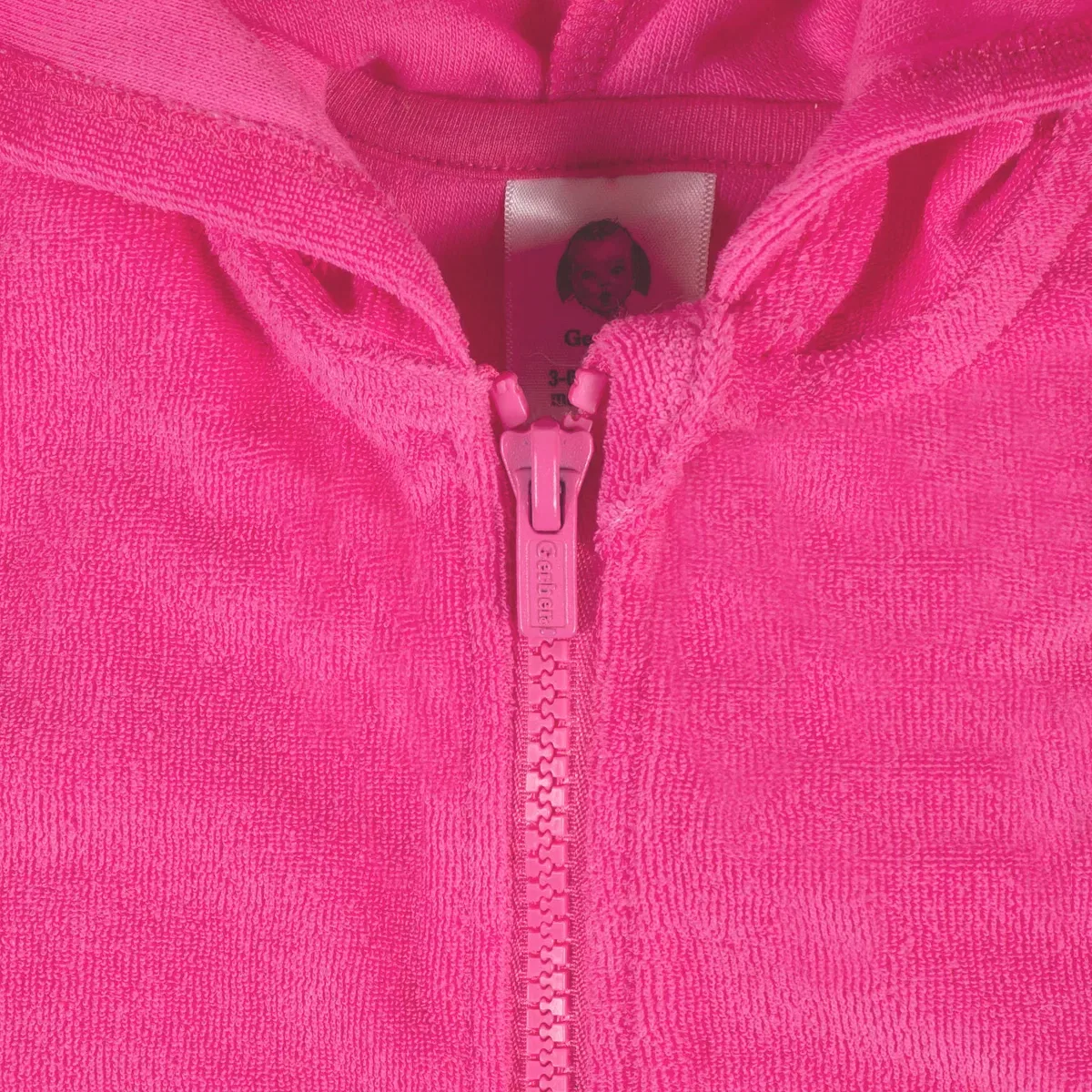 Детское худи-пляжная накидка на молнии с капюшоном из махры Gerber, Pink — фото 2