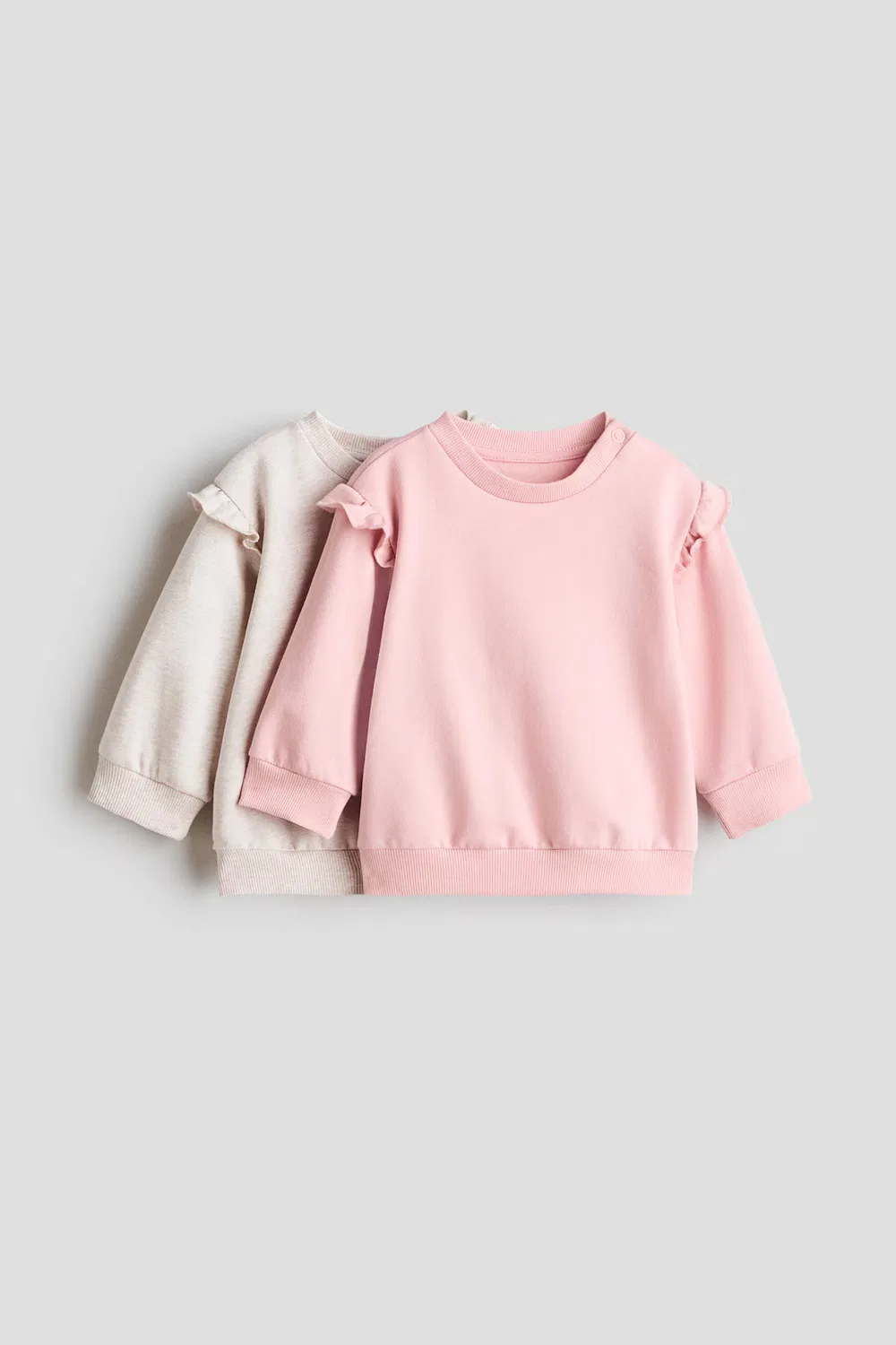 Комплект из двух толстовок с ворсистой внутренней поверхностью H&M, Hellrosa/Hellbeige