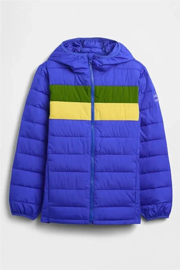Детская куртка-пуховик с капюшоном V-Frch lw logo puffer Gap, Green — фото 4