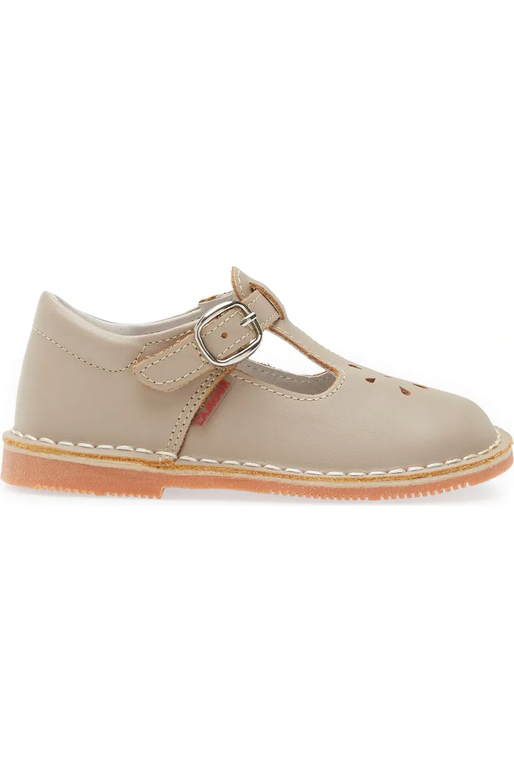 Детские туфли ремешки на плоской подошве Joy Classic L'AMOUR, Almond — фото 3