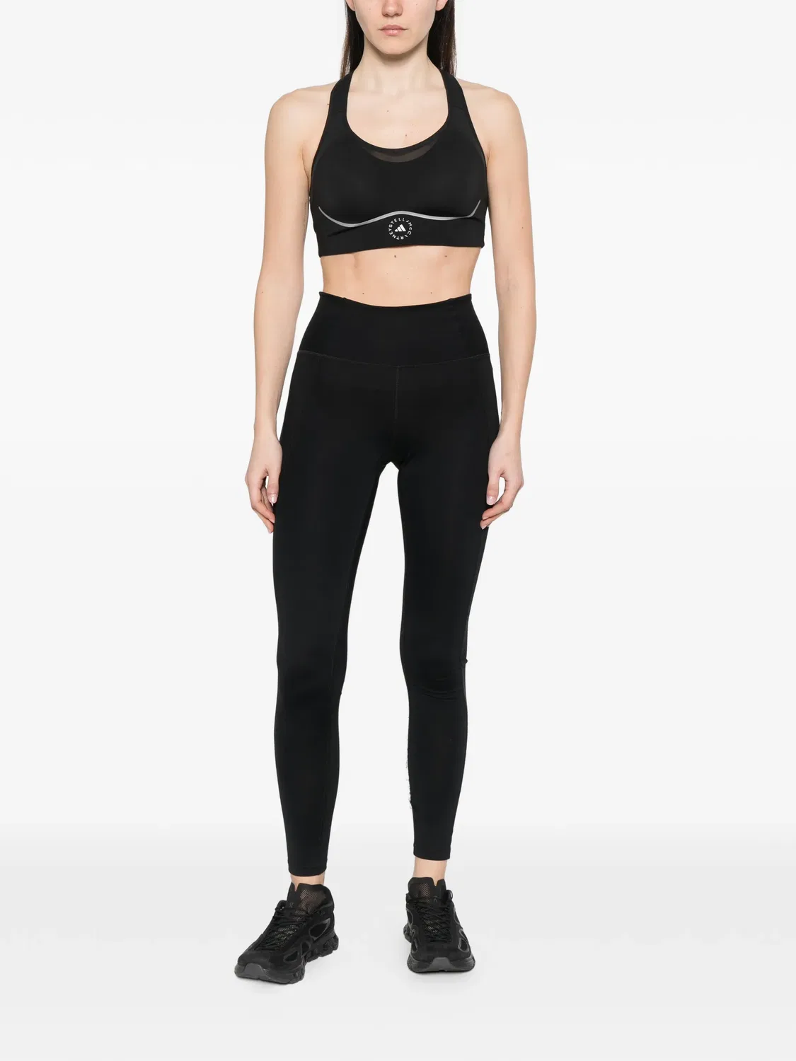 Adidas Спортивный бюстгальтер Mesh-Panel Черный — фото 4