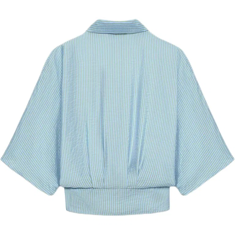 Женская рубашка с отложным воротником Light Blue ZARA, Light Blue — фото 3