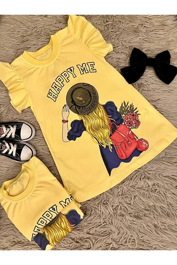 Детское платье для девочек с коротким рукавом Enes Baby, Yellow