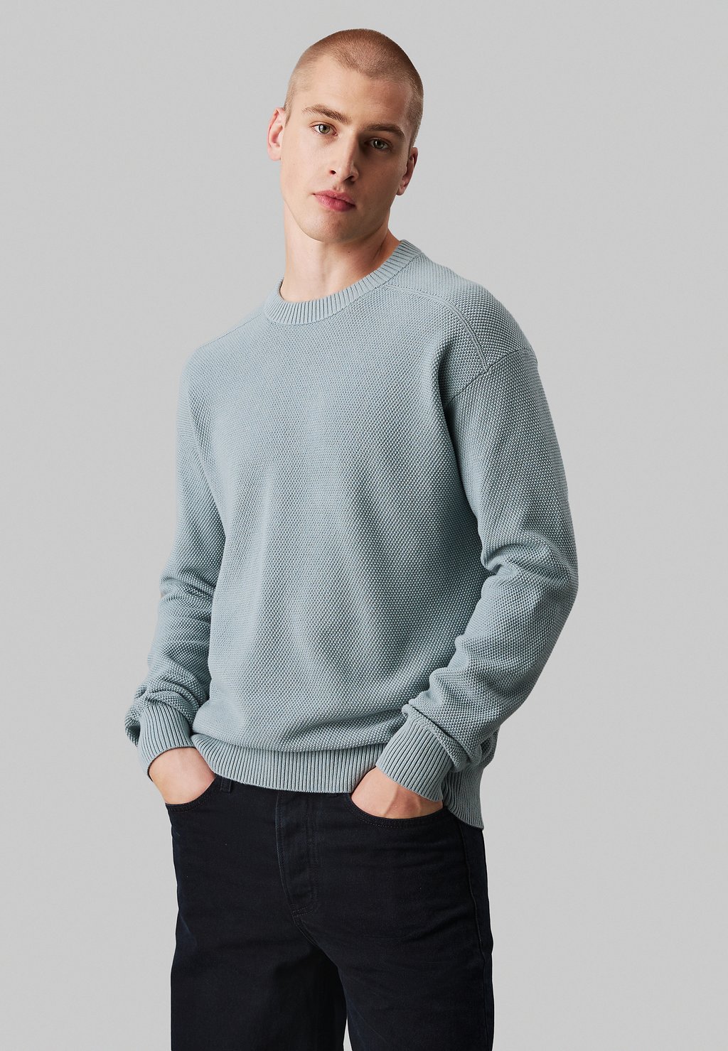 

Джемпер CASUAL TEXTURE SWEATER Calvin Klein Jeans, сине-серый