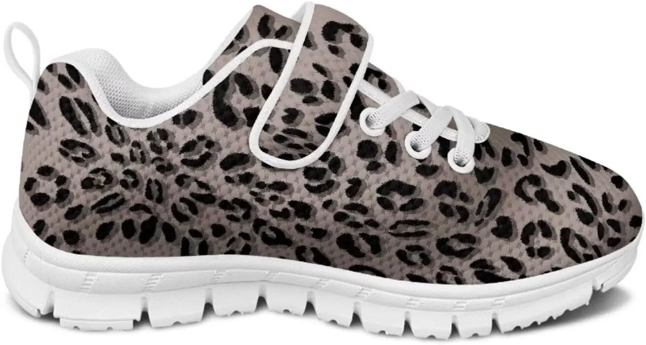 Детские кроссовки с принтом коровы Howilath, Grey Leopard Print — фото 3