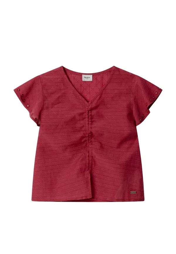 Блузка с вышивкой Honour Pepe Jeans, Currant Red, красный